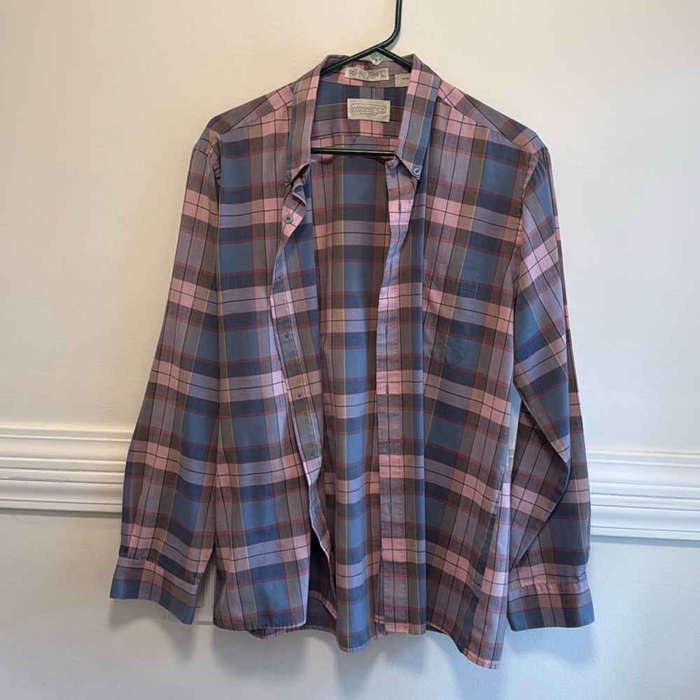 Vintage plaid button down shirt, one of a kind